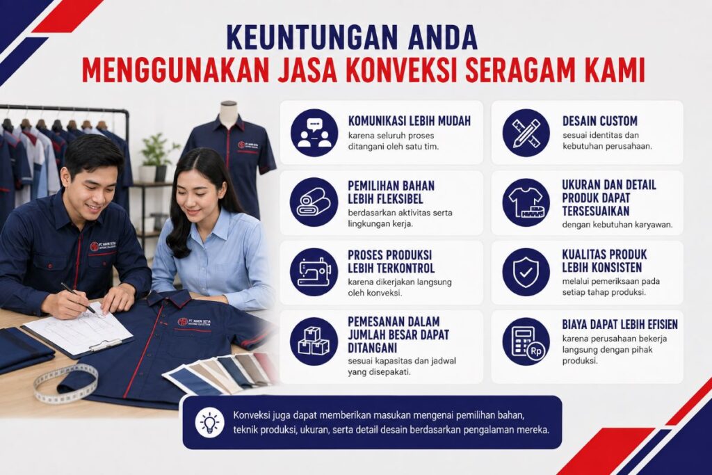 keuntungan menggunakan jasa konveksi seragam makin setia